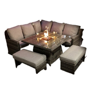 Rattan Furniture with Fire Pit
