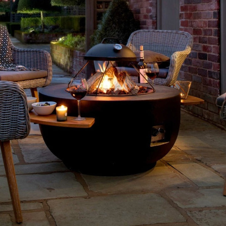 Happy Cocooning Gas Fired 91 cm Fire Pit in Grey or Black