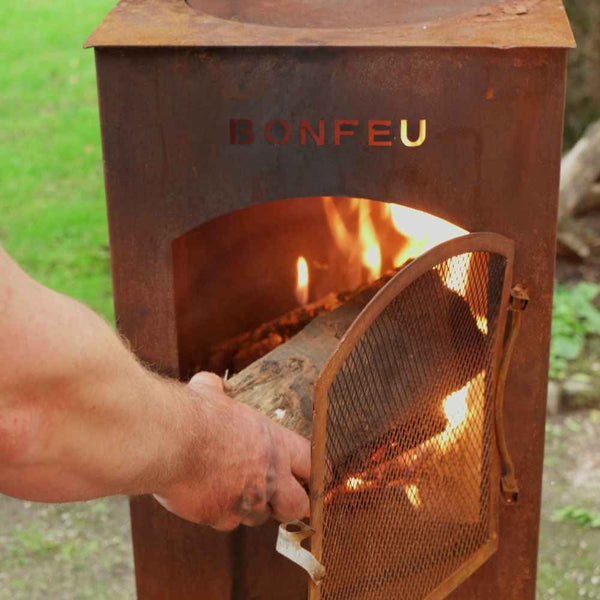 Corten Steel Outdoor Fireplace