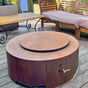 Saturn Gas Fire Pit with Lid