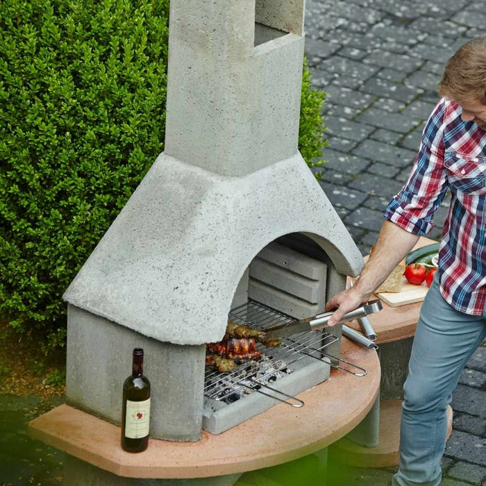 Buschbeck Carmen Masonry Barbecue With Side Table