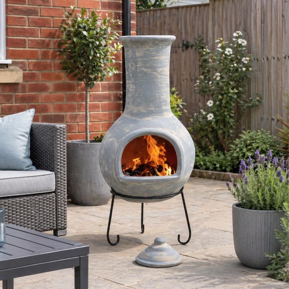 Gardeco Colima XL Mexican Chimenea Grey – FirePit.co.uk