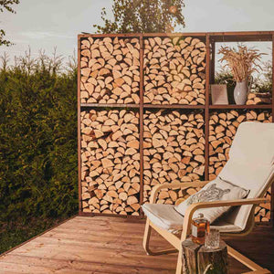 Grillsymbol Wood Wall 3 Corten Steel Wood Storage