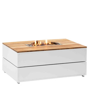 Cosipure 120 Gas Fire Pit White and Teak Table Top