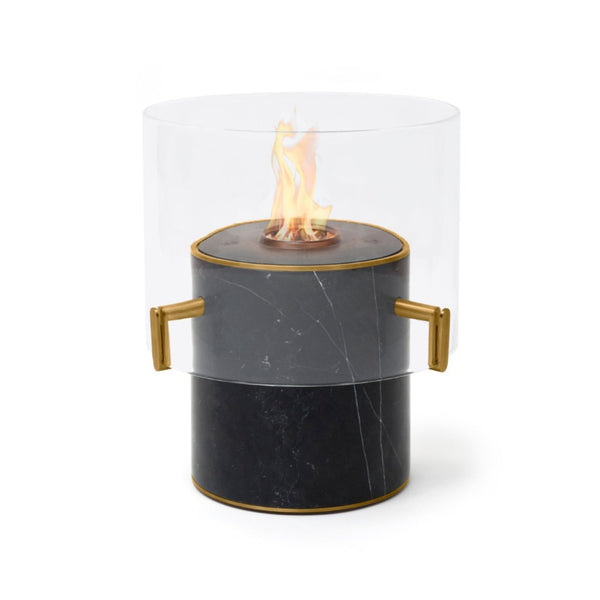 Ecosmart Fire Pillar 3L Bioethanol Indoor Fire Pit Black Marble wuth Black Burner