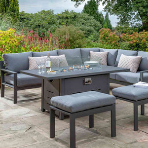 Titchwell Corner Gas Fire Pit Table Set with Hidden Gas Tank