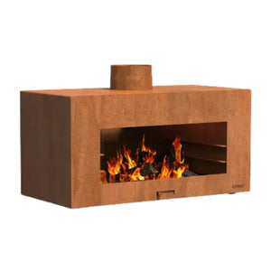 Wallmounted Enok Outdoor Corten Steel Fireplace