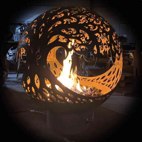 Tree of Life Sphere Gas Fire Pit propane LPG