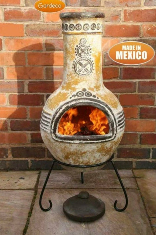 Gardeco Chimenea Gardeco Azteca Chimenea in Rustic Yellow, in Large and XLarge