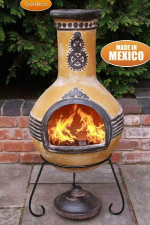 Gardeco Chimenea LARGE Gardeco Azteca Chimenea in Rustic Yellow, in Large and XLarge