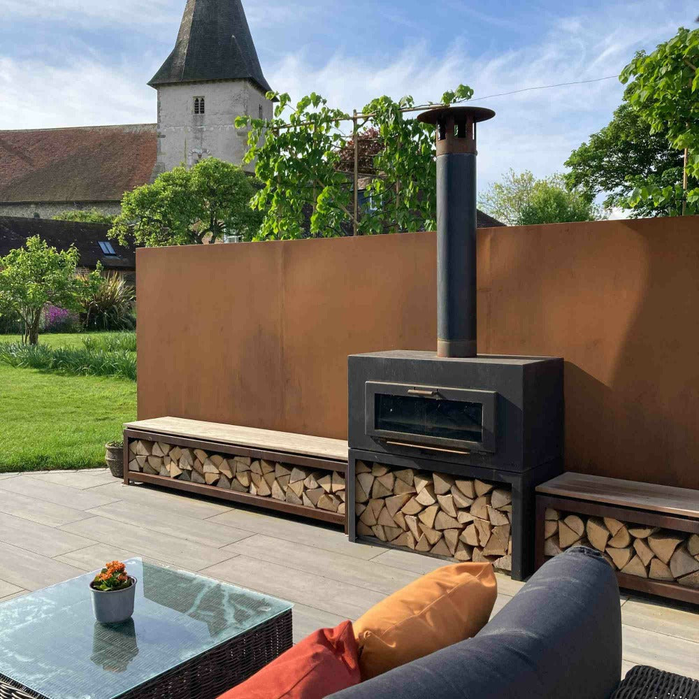 Adezz Enok Outdoor Fireplace in Corten Steel