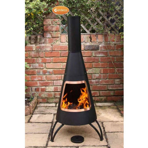 Gardeco Chimenea Gardeco Cono Large Conical Steel Chimenea 125 cm high with Copper Coloured Rim