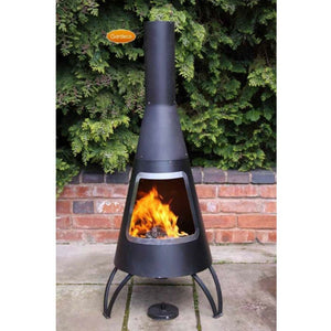 Gardeco Chimenea Gardeco Cono Large Conical Shaped Steel Chimenea Black Steel