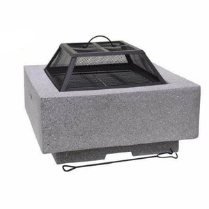 Gardeco Fire Pit GREY Gardeco Cubo Fire Pit in Dark Grey and Green inc. BBQ grill and mesh guard