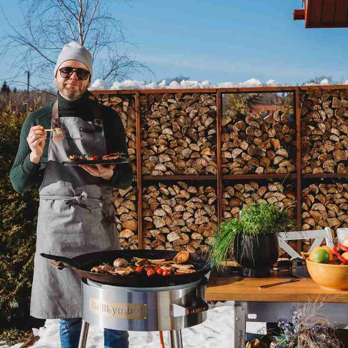 GrillSymbol WoodStock Wall Large Wood Storage in Corten Steel