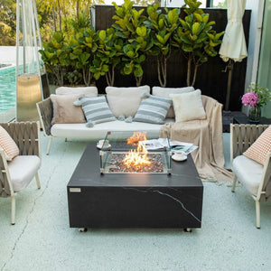 Elementi Fire Gas Fire Pit Elementi Fire Sophia Marble Porcelain Gas Fire Pit Table