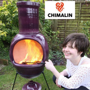 Gardeco Chimenea Gardeco Asteria XL Chimenea in Glazed Purple, including lid & stand