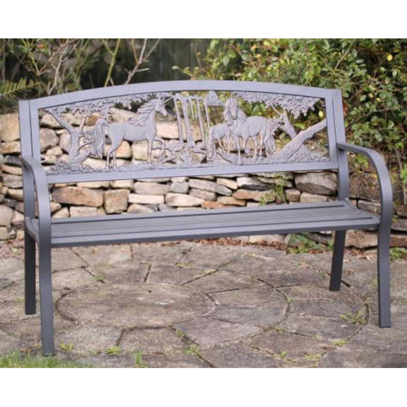 Gardeco Cast Iron Bench Unicorns – - Main Image