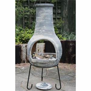 Gardeco Chimenea Gardeco Dos Bocas Extra Large Mexican Chimenea Grey