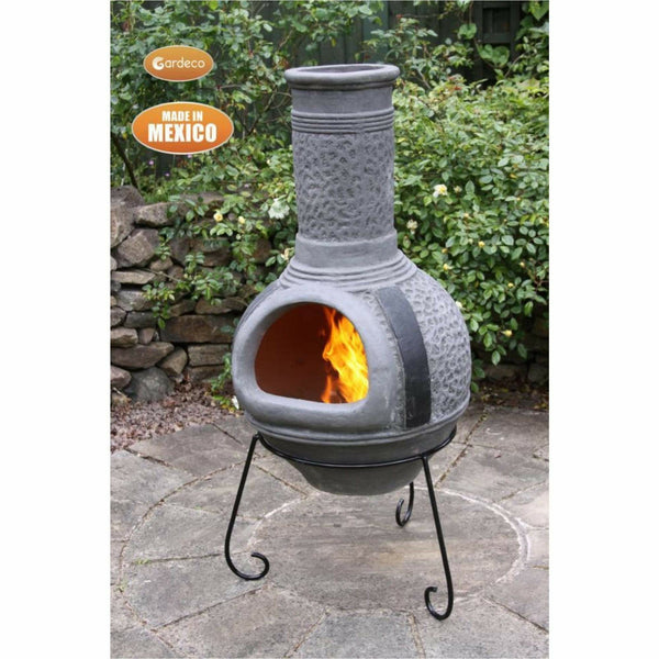 Gardeco Chimenea Gardeco Linea XL Mexican Chimenea in Grey