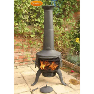 Gardeco Chimenea Large Tia Chimenea in Bronze, Inc BBQ Grill