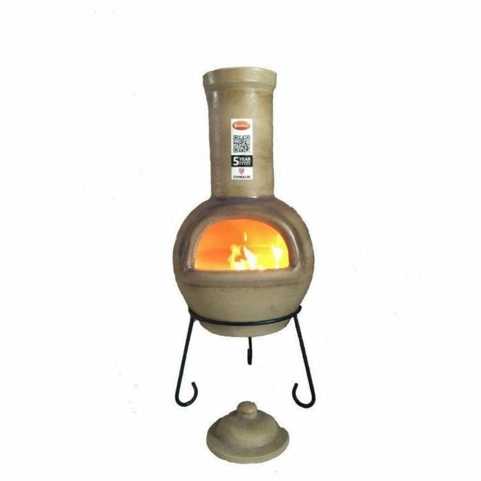 Gardeco Sempra large Chimenea in Glazed Brown Inc Stand and Lid