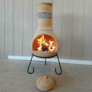 Gardeco Chimenea Gardeco Tabasco Mexican Chimenea in Yellow, Medium inc Stand and Lid