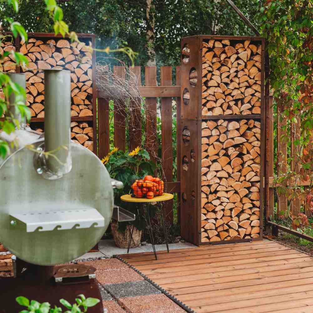 GrillSymbol WoodStock Corten Firewood Rack – FirePit.co.uk
