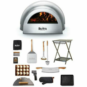 DeliVita Pizza Oven Hale Grey DeliVita Portable Wood-Fired Oven Complete Collection Bundle