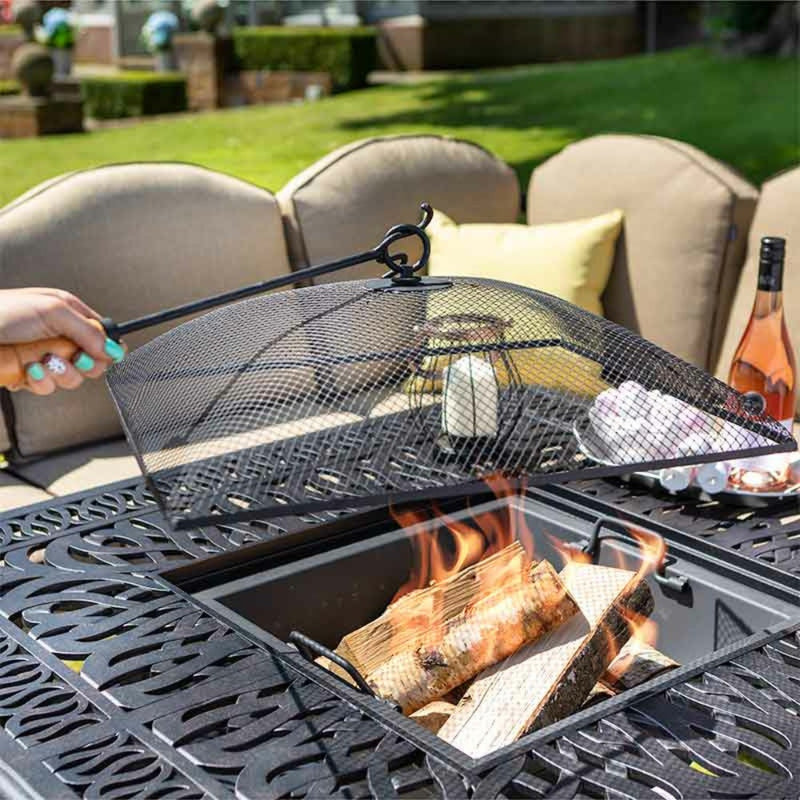 Hartman Amalfi Square Fire Pit Set with Corner Sofa and Lounge Chairs