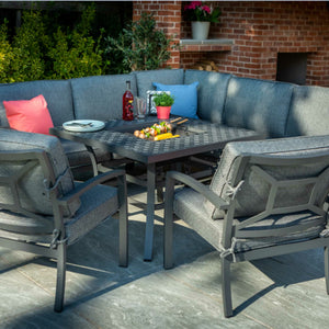 Hartman Rosario Square Casual Dining Gas Fire Pit Set