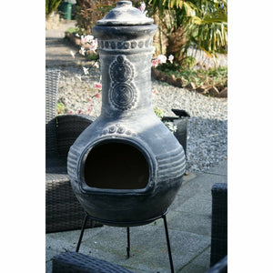 gardeco Chimenea Gardeco Azteca XL Mexican Chimenea Rustic Grey 125cm Tall