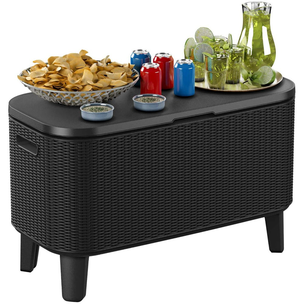 Keter Bevvy Bar Resin 60L Unit in Grey FirePit