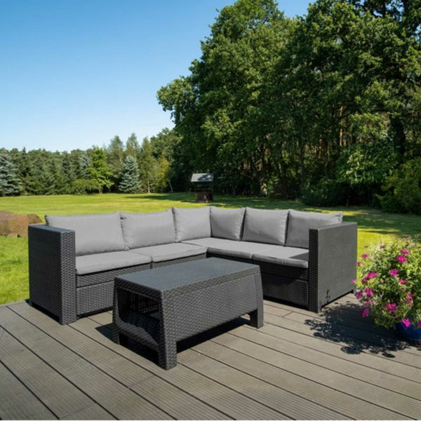 Keter Provence Corner Garden Furniture Set FirePit
