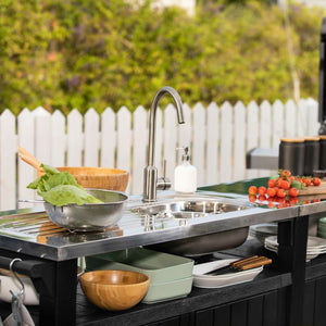 Keter Accessories Keter Unity Chef Outdoor Kitchen Stainless Steel Top, All Weather Resin in Anthracite Grey