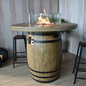 Elementi Fire Gas Fire Pit Lafite Barrel Bar Table