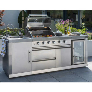 Norfolk Leisure Barbecue Norfolk Grills Absolute Pro 4 Kitchen with Fridge and Sink
