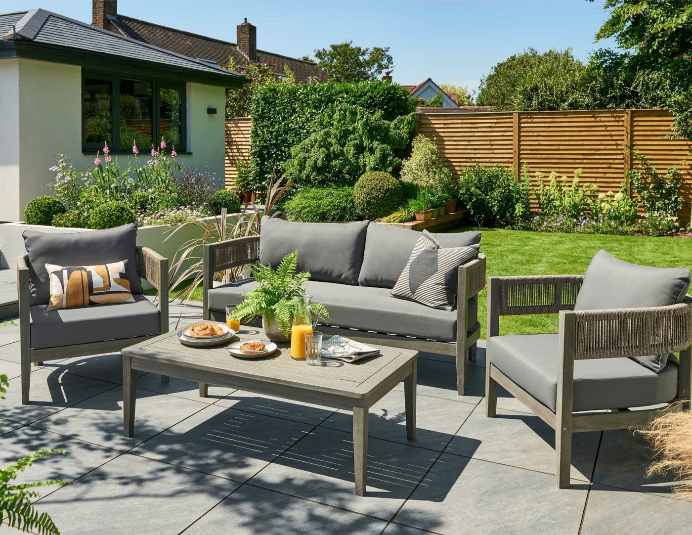 Arden Eucalyptus and Rope Lounge Set – - Main Image