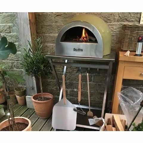 DeliVita Portable Wood Fired Pizza Oven Olive Green