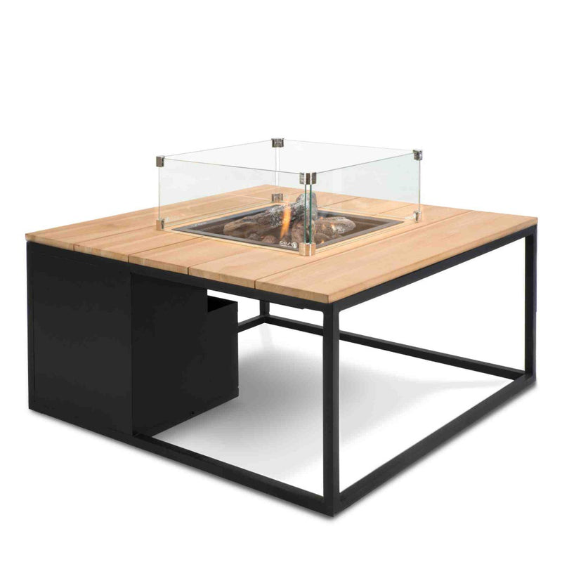 Pacific Lifestyle Cosiloft 100 Gas Fire Pit Table Black Aluminium Fram ...