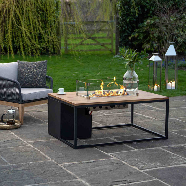 Cosiloft Gas Fire Pit Table Teak