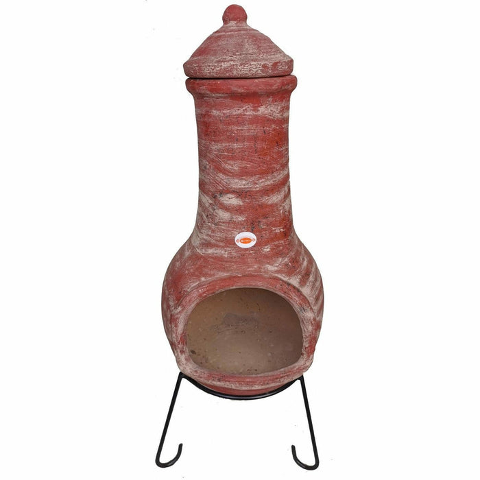 Gardeco Pepino Mexican Chimenea Extra Large in Red, Inc Stand and Lid