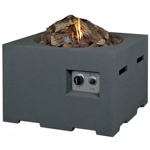 Happy Cocooning Gas Fire Pit GREY Happy Cocooning Gas Fire Pit Square 76cm Grey and Black