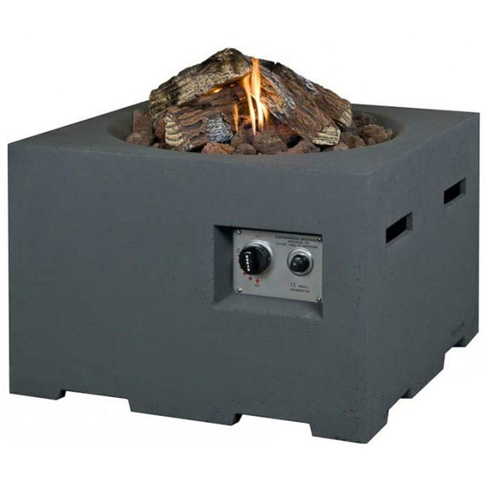 Happy Cocooning Gas Fire Pit Square 76cm Grey and Black