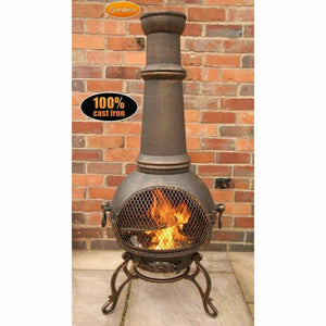 Gardeco Chimenea Gardeco Toledo Jumbo Cast Iron Chimenea in bronze