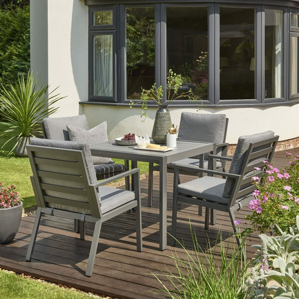 Titchwell Garden Furniture Titchwell 4 Seat Dining Set Grey