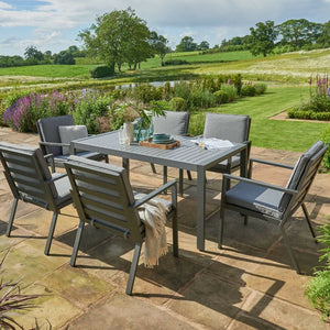 Titchwell Garden Furniture Titchwell 6 Seat Dining Set in Grey