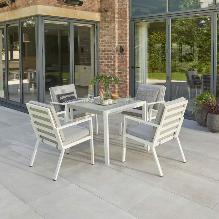 Titchwell 4 Seat Outdoor Dining Set White