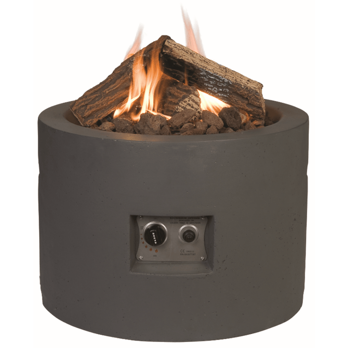 Happy Cocooning Gas Fired Round 61cm Fire Bowl Grey and Black