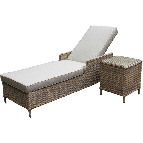 Norfolk Leisure Garden Furniture Wroxham Lounger and Coffee Table Set